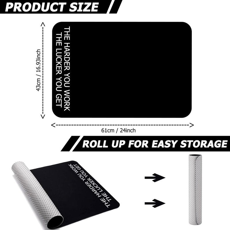 Non-Slip Workout Mat for Under Desk Ellipticals, Exercise Mat for Ellipse Leg Exerciser Machine, Apply to Foot & Leg Pedal Exerciser for Seniors Fitness, Enhanced Stability & Floor Protection(Black)