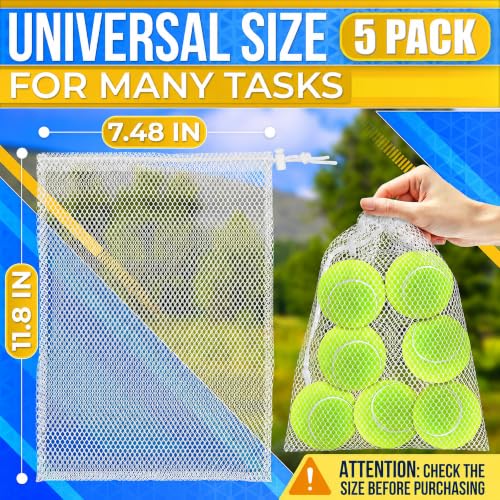 Small Mesh Drawstring Bags - 5 Pcs, 11.8 x 7.48
