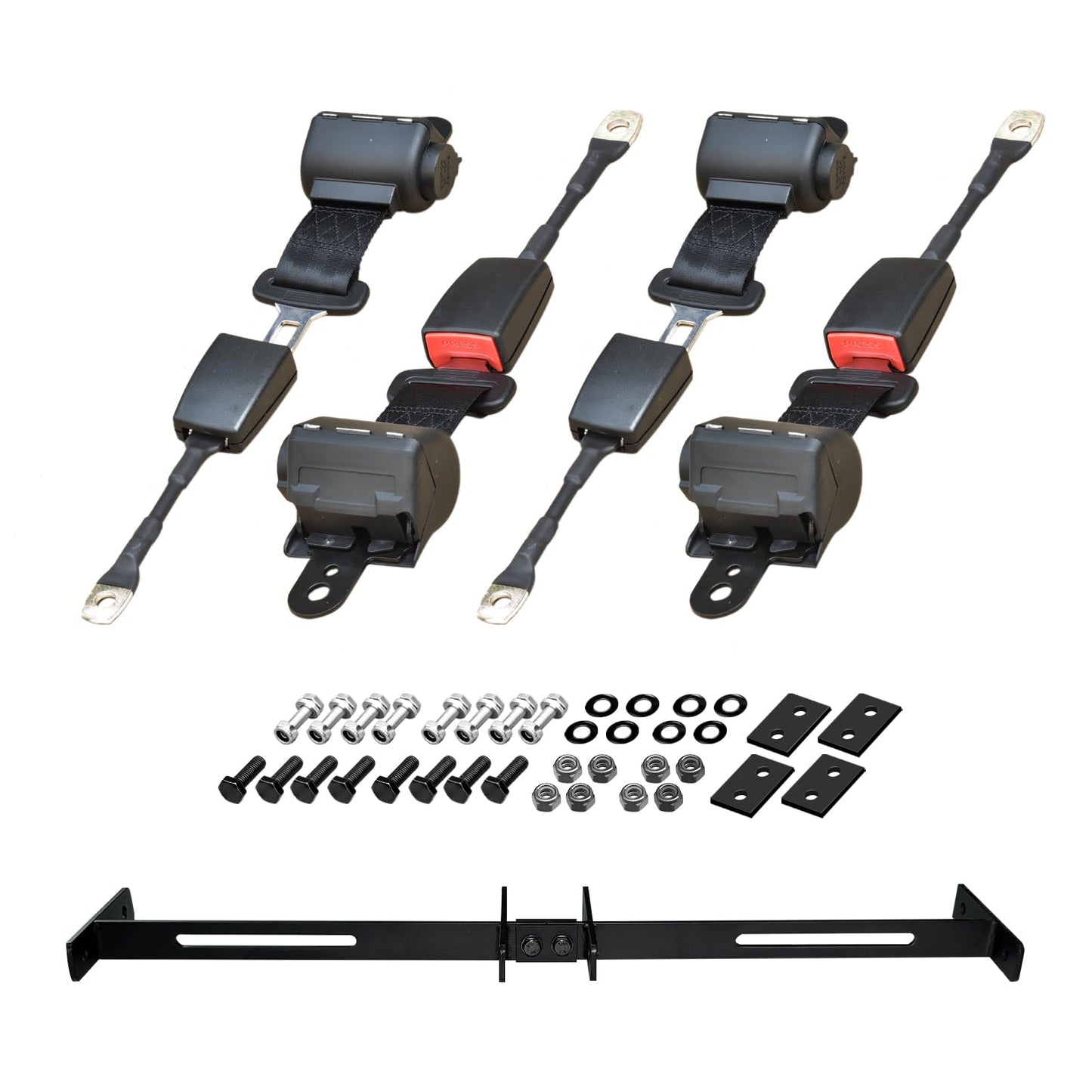 Orle Oko Seat Belt For Golf Cart Fits Front Rear Seat with Bracket, Golf Cart Seat Belts 4 Passenger For Club Car EZGO Yamaha (NOT Fit 2 Passenger Club Car Precedent Yamaha G29 Drive EZGO RXV)