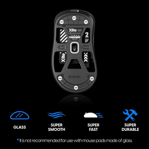Superglide Glass Mouse Skates - Consistent Controllable Glide, Polished Round Edge, Super Balanced Gaming Mouse Feet with Durable Sole for Universal 6mm + 9mm 12pcs (Type-C, White)