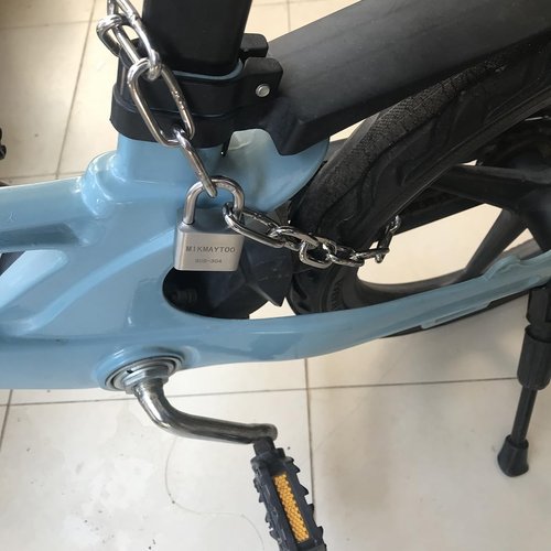 Bike Chain Lock, Gate Chain Lock, 304 Stainless Steel Materials. No Rust, Corrosion Resistance, Premium Case-Hardened Security for Motorcycles, Bike, Generator, Gates,Outdoor (20 INCH Chain Lock)