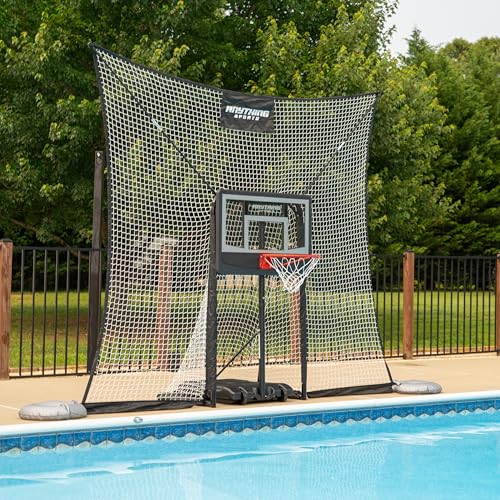 Adjustable Pool Basketball Hoop with 10x8 FT Backstop