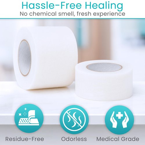 Vivecare Medical Paper Tape - Hypoallergenic Surgical Tape for Wound Care - Breathable, Gentle & Latex-Free First Aid Tape - Easy-to-Tear Adhesive Tape for Sensitive Skin, Bandages & Gauze (2''x10yd)