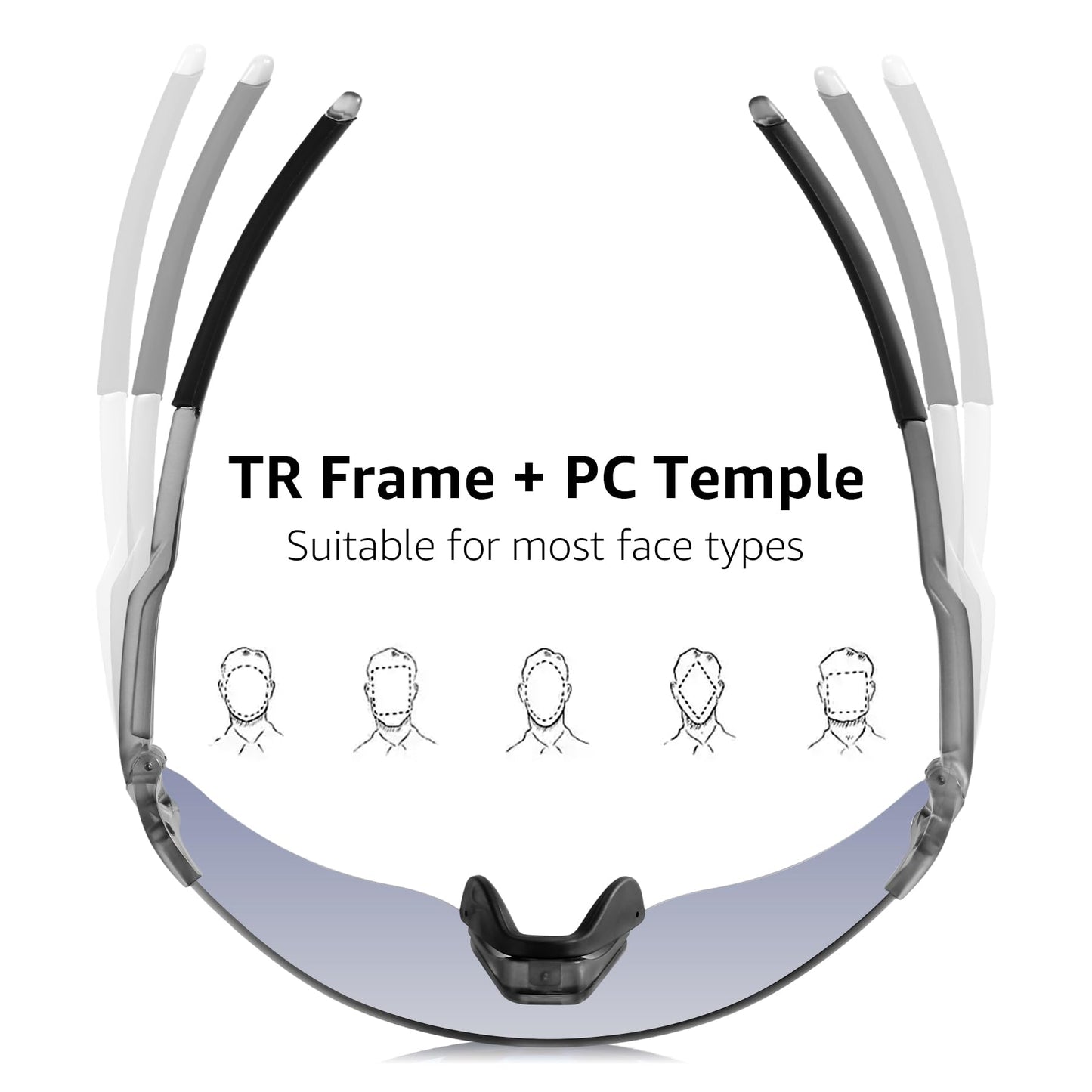 CMRTLRXS 24g Photochromic Cycling Glasses for Men and Women - UV400 Protection Running, Cycling, Baseball, Fishing Specialty Sunglasses (Photochromic Gray)