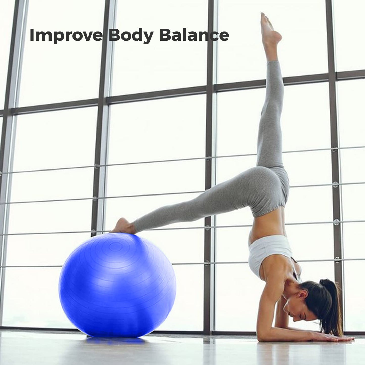 Joyibay Cardio Drumming Equipment Set, Fitness Balance Ball with Pump & 3.2oz Cardio Drumming Sticks, Aerobic Exercise Ball for Workouts, Stability, Pilates, Yoga, Pregnancy Gymnastics