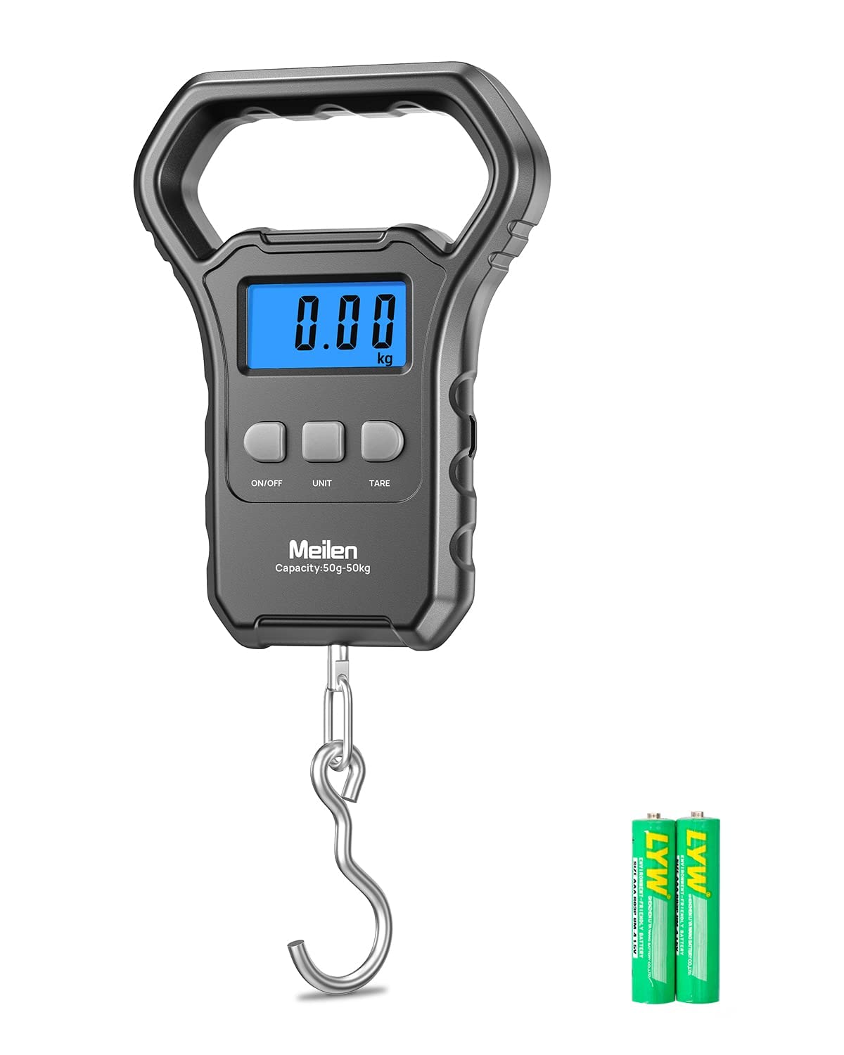 Meilen Fishing Scale - 110lb/50kg Digital Luggage Weigh Scale with Backlit LCD Display | Ideal for Travel