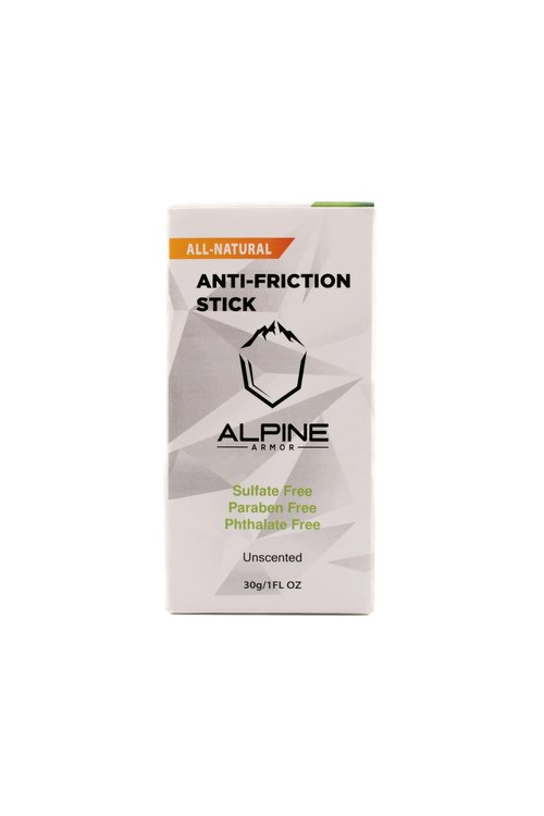 Alpine Armor Anti-Friction Stick, All-Natural, Unscented, 1 FL OZ, Sulfate Free, Paraben Free, Phthalate Free, Anti-Chafing Protection