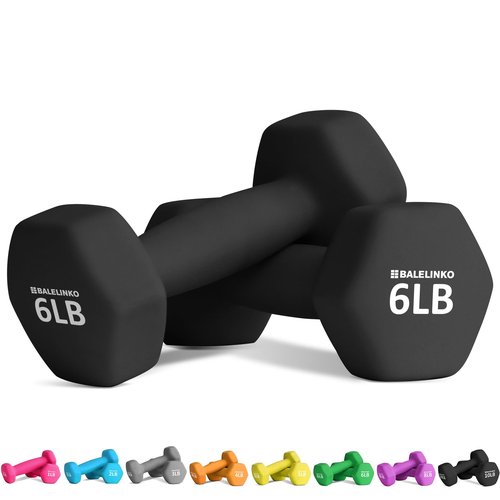 Balelinko Home Gym Equipment for Workouts, Strength Training, Weight Loss - Pilates and Yoga Sets for Women, Men, Seniors and Youth - 6LB Black Pair