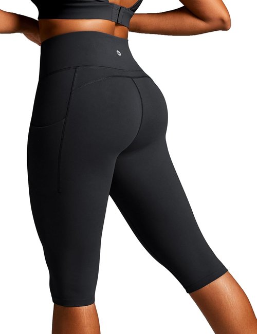 Ewedoos Capri Leggings - High Waisted Compression Yoga Pants with Pockets for Women | Knee Length