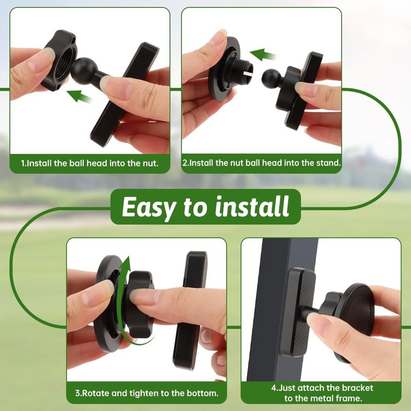 Magnetic Golf Cart Phone Holder, Aluminum Phone Mount with N52 Magnets Golf Cart Accessories, Compatible with MagSafe iPhone 16 15 14 13 12 Series Mini, Magnets for Any Iron Metal Surface