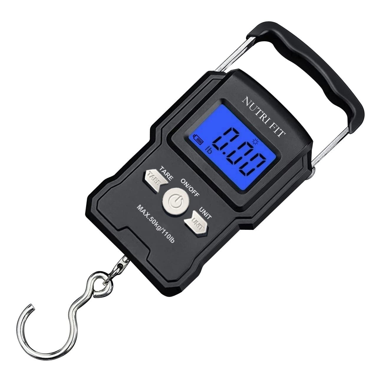 NUTRI FIT Digital Luggage Scale - Portable Handheld Weighing Scale for Travel | 110lb Capacity