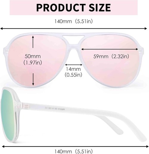 JIM HALO Polarized Aviator Sunglasses - Oversized Driving Glasses for Men & Women