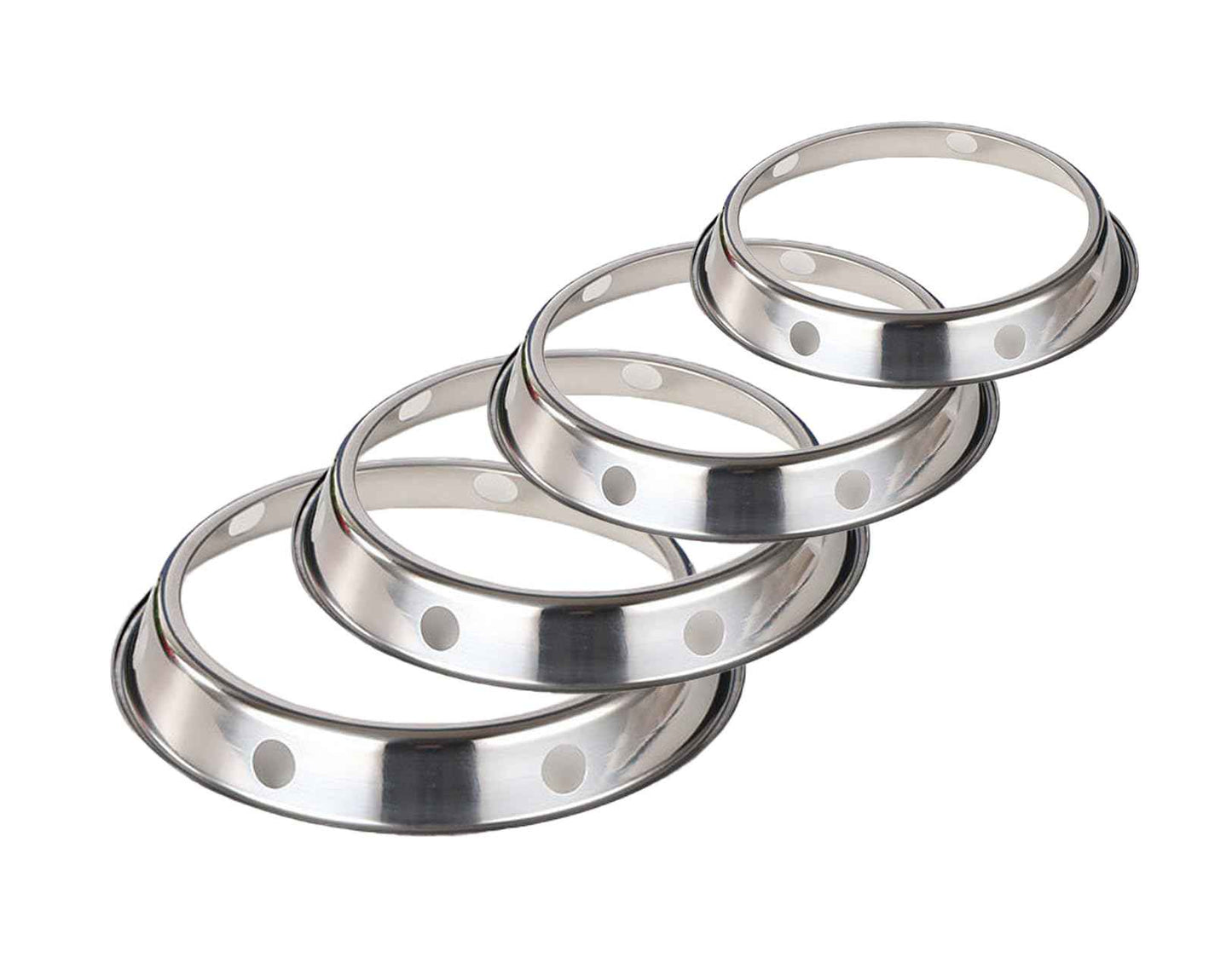 IEUYO Universal Wok Ring Stand - Sturdy Stainless Steel Support for Woks, Fits Most Home Kitchens & Restaurants,4 Sizes 4-Pack