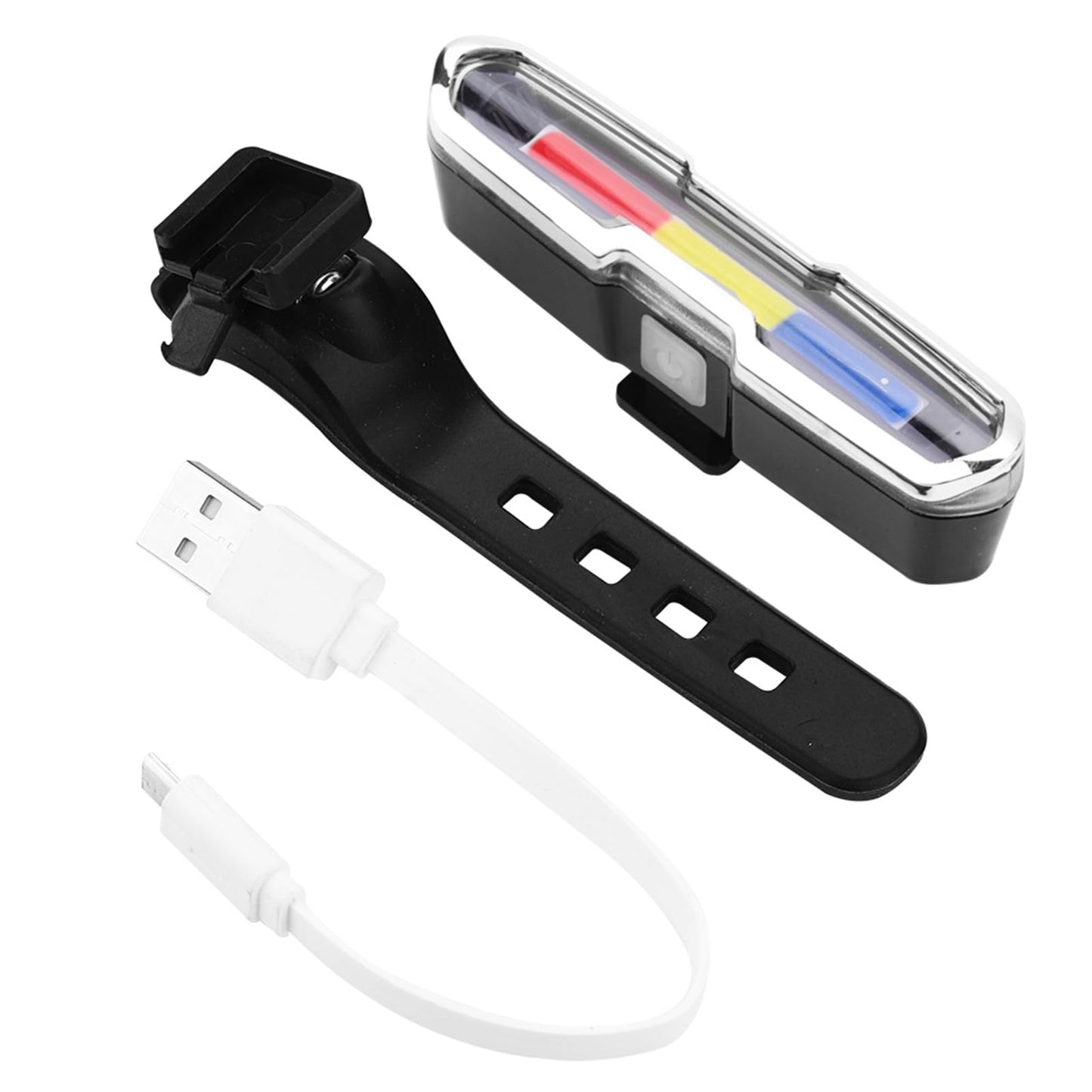 USB Rechargeable Tail Light, LED Night Cycling Bike Warning Rear Tail Light with 5 Modes for Cycling Safety(Red & Blue & White)