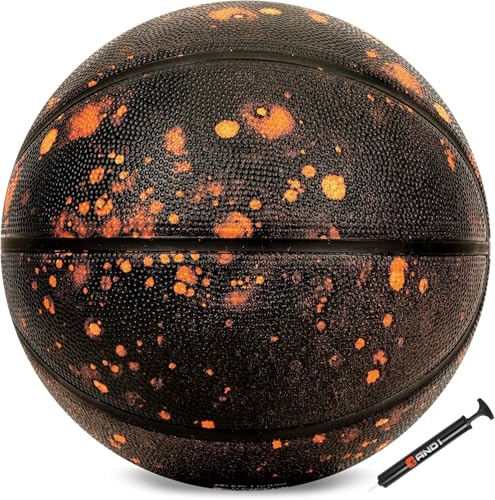 Official Size 7 Rubber Basketball - Indoor/Outdoor - Brown