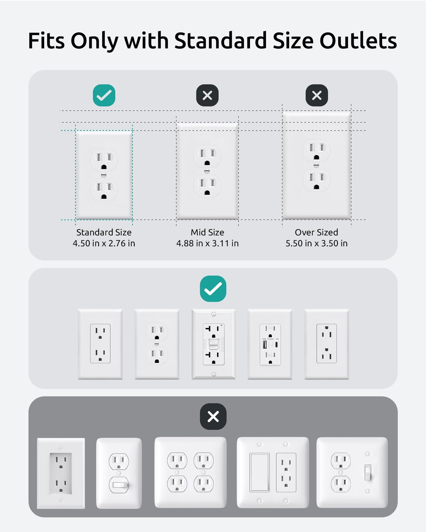 Outlet Cover Extension Cord Flat 6ft, NUTICT Flat Plug Power Strip with 8 Outlets & 3 USB-C & 1 USB-A Port, 13A/1625W, 1440J Surge Protector, Indoor 3 Prong Flat Wall Plug for Tight Spaces, White