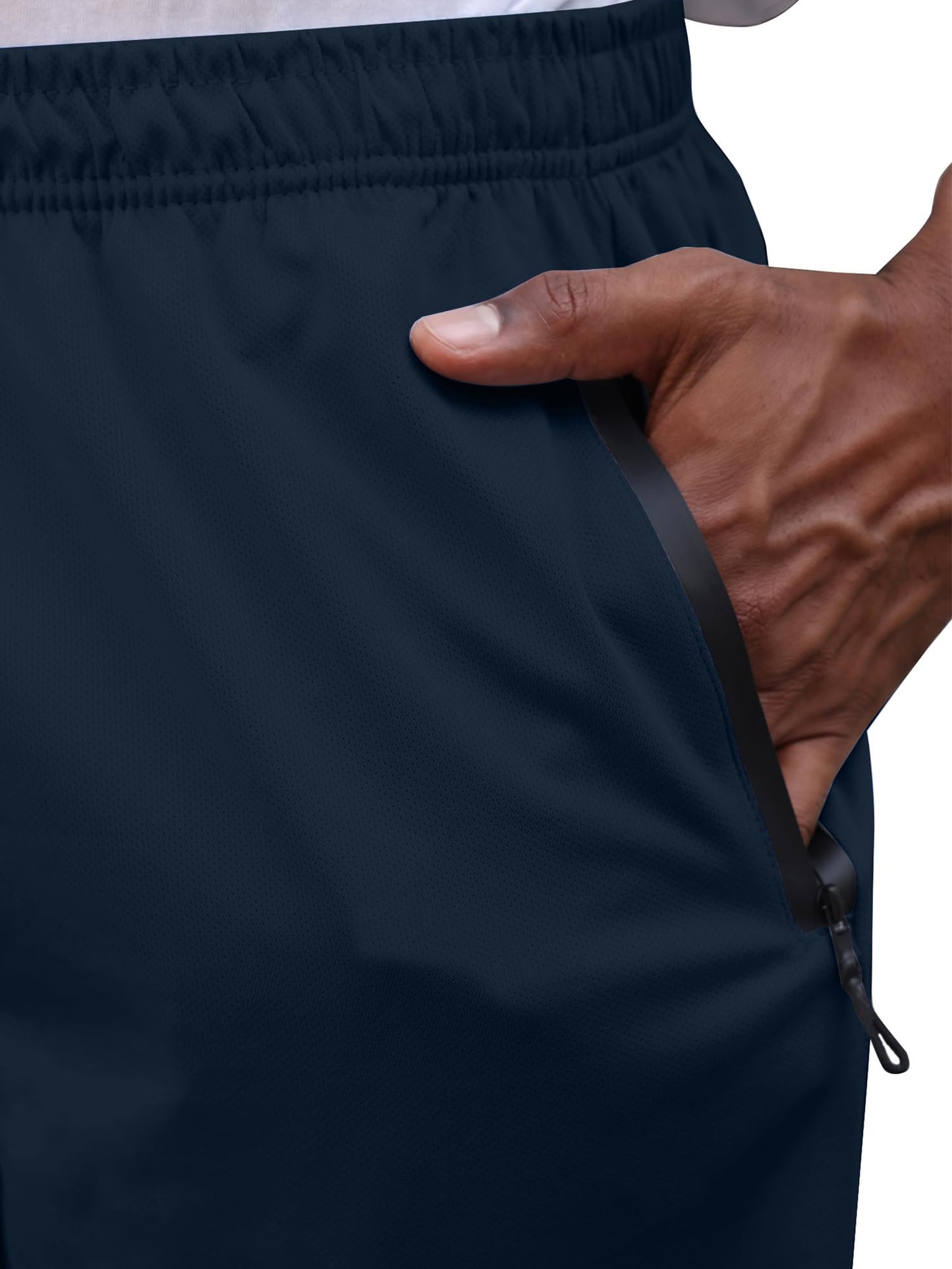 BUYJYA 3 Pack Men's Athletic Running Shorts Gym Basketball Lightweight Casual Short with Zipper Pocket Gift