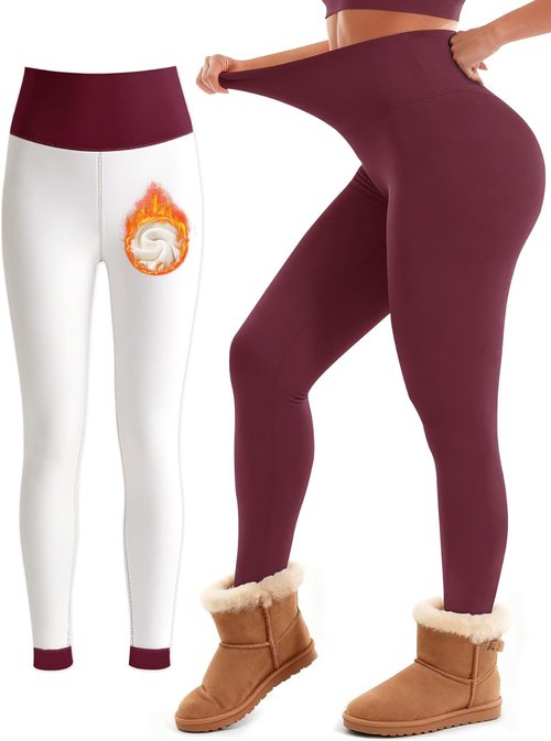 Laite Hebe Fleece Lined Leggings for Women - High Waisted Thermal Yoga Pants | Soft & Warm for Winter Workouts