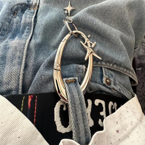 Silver Carabiner Keychain - Y2K Minimalist Design