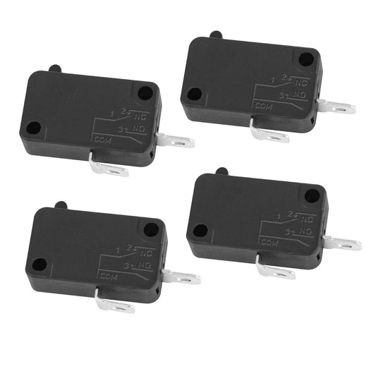 4-Pack KW7-0 Micro Switch, Replacement for Air Fryer XL, Power XL, Vortex, Microswitches for Microwave Oven & Induction Cooker - Normally Open, 16A 125V/250V, 2Pins 1NO 1NC