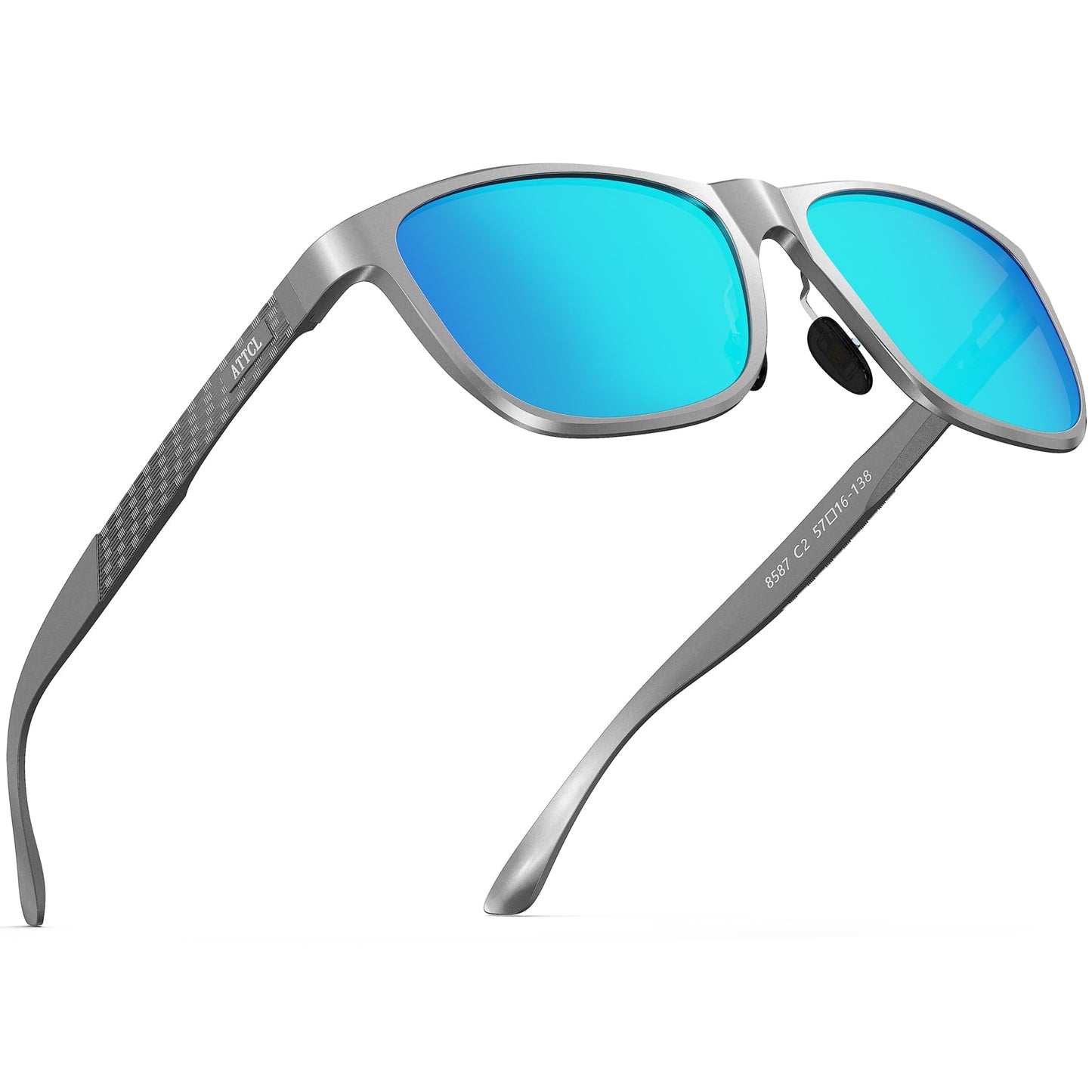 ATTCL Polarized Sunglasses Men for Driving: UV400 Protection Lightweight AL-MG Metal Rectangular Sun glasses Hiking Travel