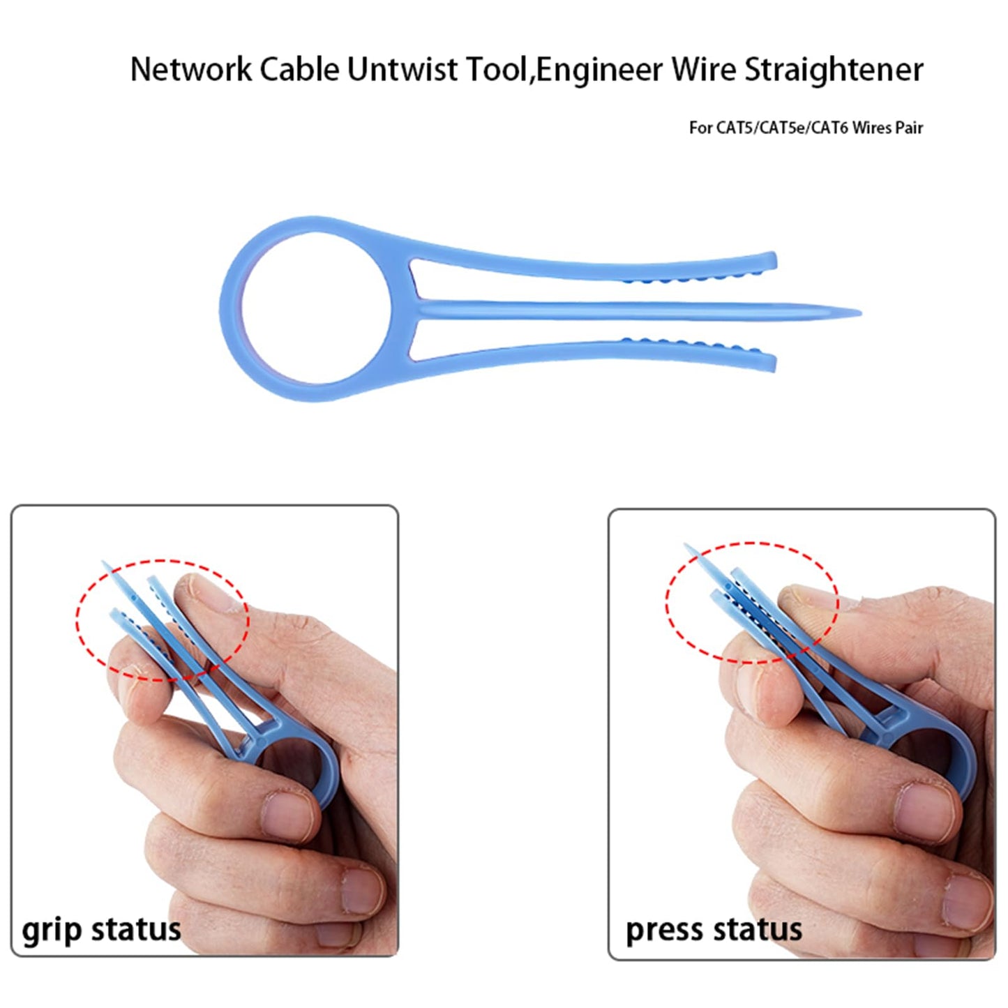 5 PCS Network Cable Untwist Tool,Wires Separator Tools, Wire Straightener Engineer Wire Straightener for CAT5/CAT5e/CAT6/CAT7 Wires Pair Separator Tools Quickly Easily Untwists (blue)
