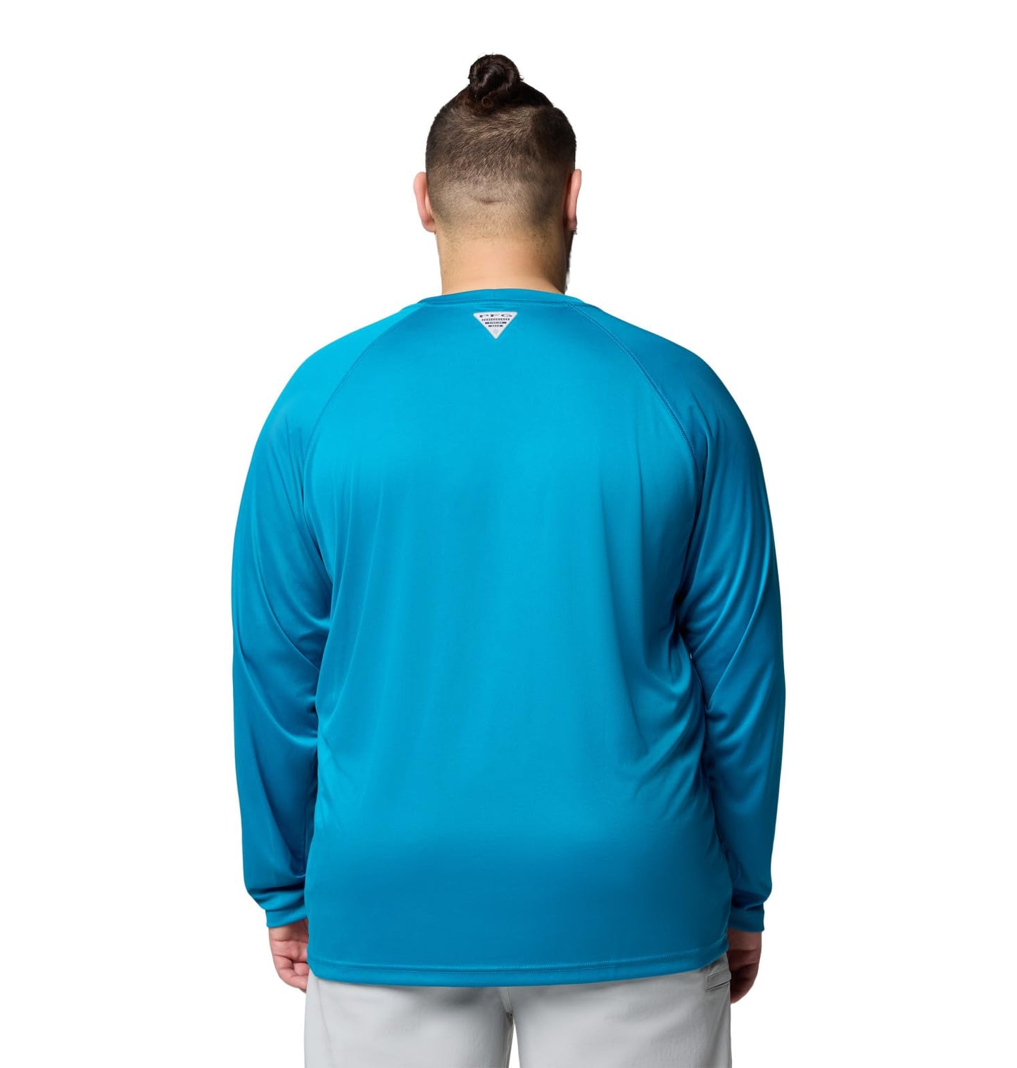 Columbia Men's PFG Terminal Tackle Long Sleeve Fishing Shirt, Blue Echo/White Logo, X-Large Tall