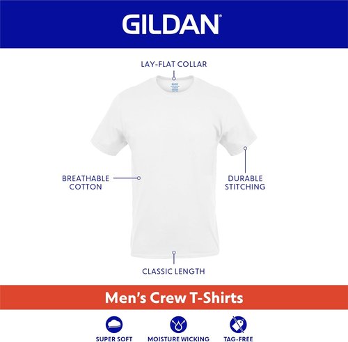 Gildan Men's Crew T-Shirts - Comfortable Multipack Essentials | Classic Fit, Various Colors