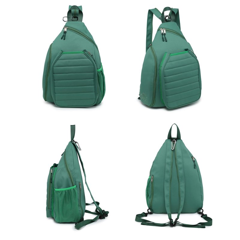 RAINBOW SMILE Sling Bag Crossbody Backpack for Pickleball Paddle Tennis Racketball Travel for Men and Women, with Ice Bag 2PS