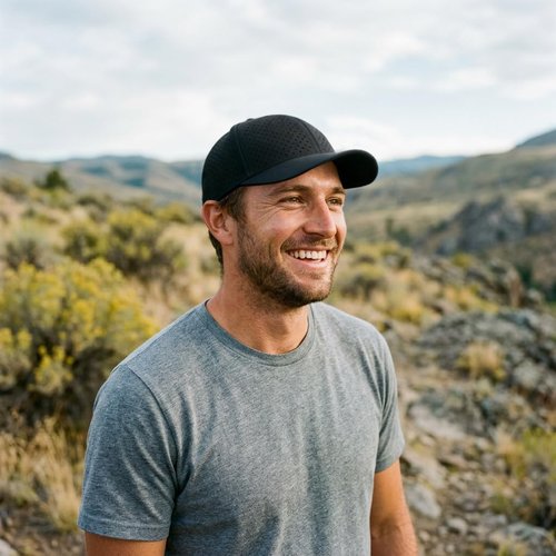 FEINION Men’s Performance Hat - Adjustable Breathable Snapback with Laser Perforated Mesh Design
