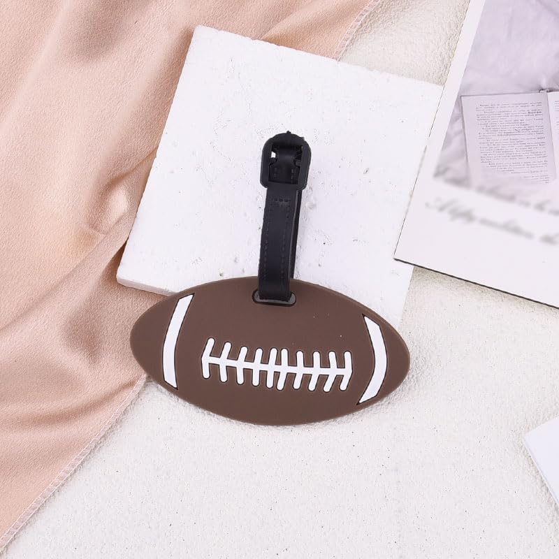 Football Luggage Tag - Round Name Tag for Travel
