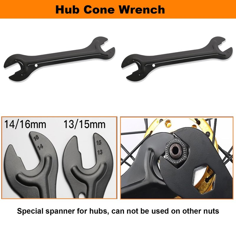 Bike Repair Tools Kit, 9Pcs Professional Bicycle Crank Tool, Bike Link Plier, Chain Breaker, 3-in-1 Cassette Remover Wrench, Crank Puller Extractor, Bottom Bracket Freewheel Remover, Hub Cone Wrench