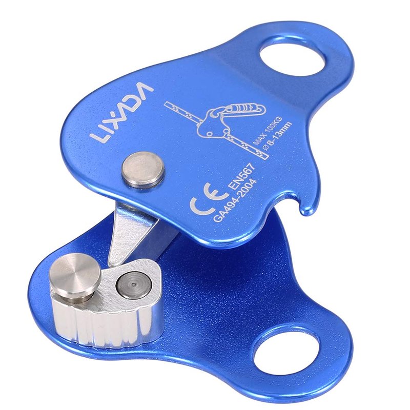 Lixada Rock Climbing Ascender Ultralight Fall Arrest Protection Belay Device Self-Locking 8-13MM Rope Grip Clamp for Outdoor Climbing and Rescue