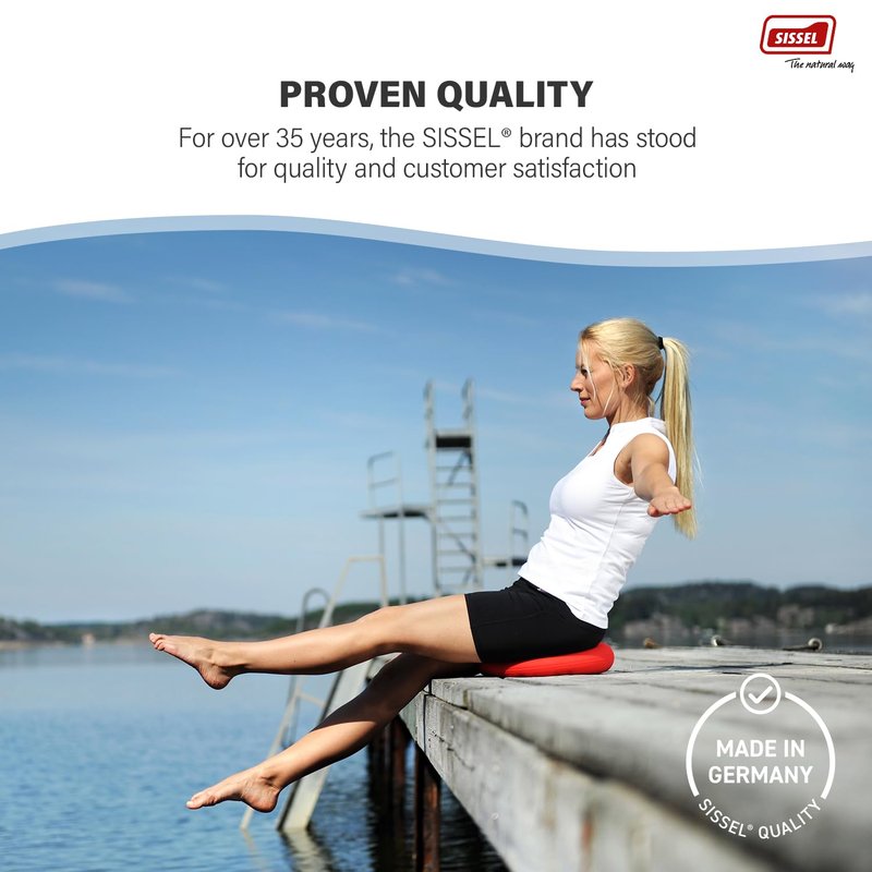SISSEL SITFIT Plus | Active & Dynamic Sitting | 2-in-1 Function | Adjustable Pressure | Black, 14.5 in | Strengthens Back Muscles | Includes Pump & Exercise Poster