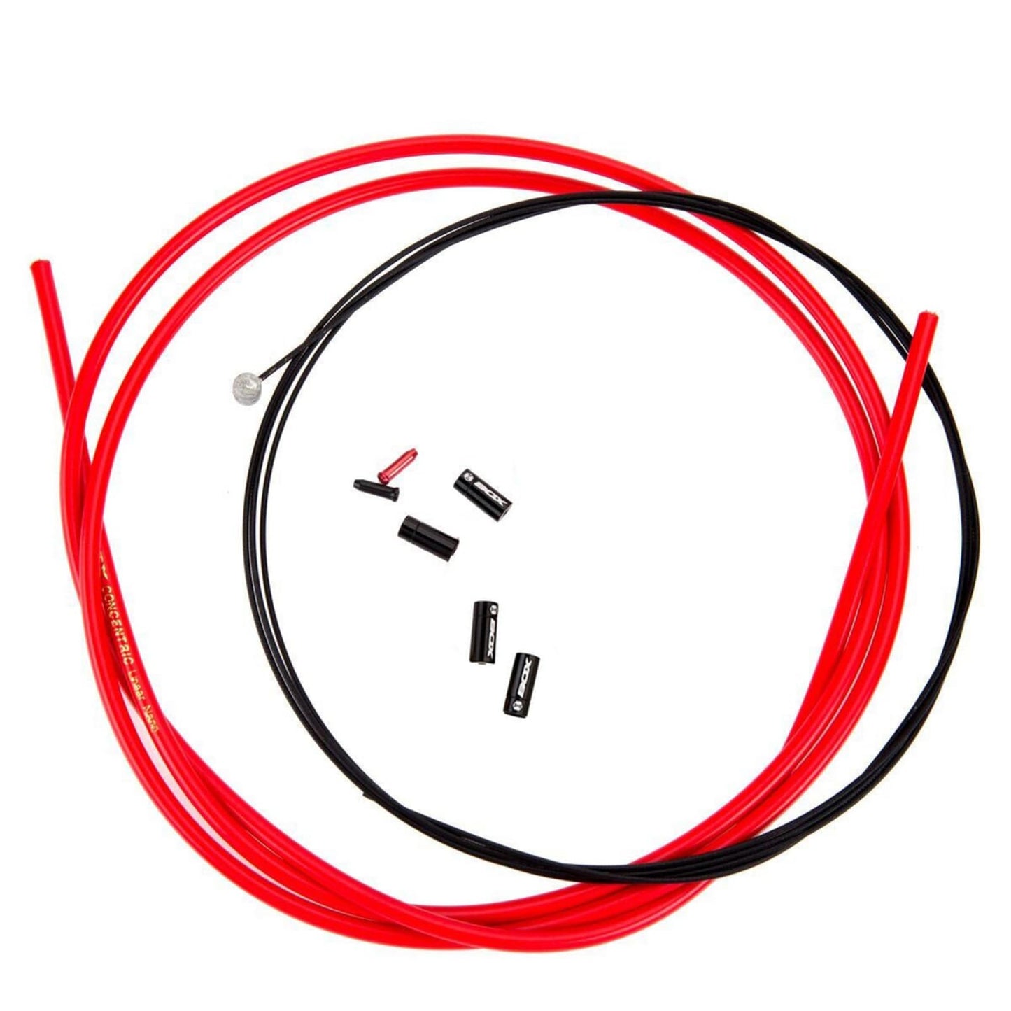 Box One Linear Bicycle Brake Cable Housing Kit with 1 Set Bike Brake Line, 1 Piece Bike Cable Housing with 2 End Caps & 4 Alloy Kollars Ferrule Compatible for All V Brakes | Gold