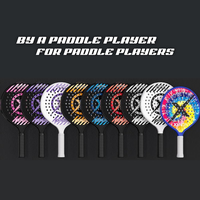 Vector Light Platform Tennis Paddle by Xenon Paddle, Oversize Head, Even Balance Point, Handle Weighted, Medium Firmness Foam Core, Power and Control, 4.25” Grip, Purple