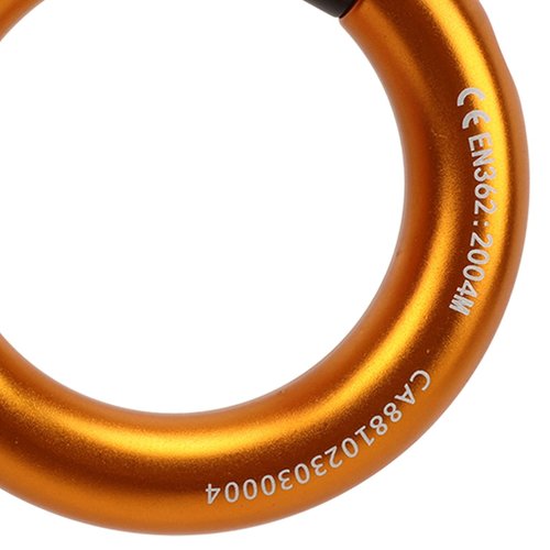 Aqur2020 Rappel Ring, Rock Climbing O Ring to Use Abrasion Uniform Force for Mountaineering (Gold)