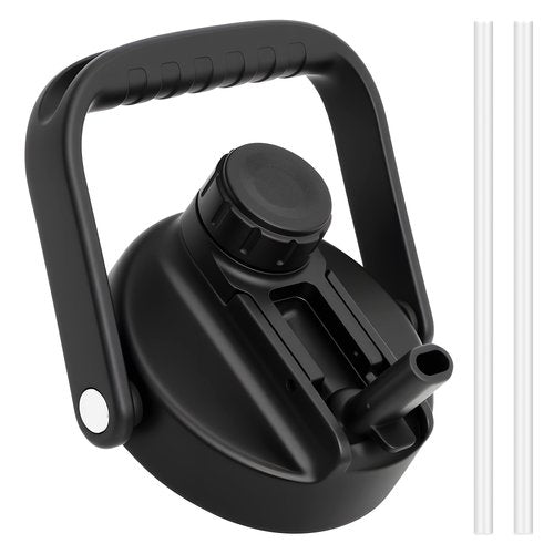 NATURE PIONEOR Sports Water Bottle Straw Lid, Replacement Lid Accessory Only Compatible 64/84/128oz Wide Mouth Water Bottle Set, Easy to Carry