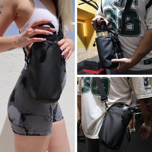 Magnetic Gym Sling Bag for Men & Women | Waterproof Travel Bag with Bottle Holder, USB Port, Adjustable Strap & Phone Pocket (MAX 50oz / 1.5L Bottle)