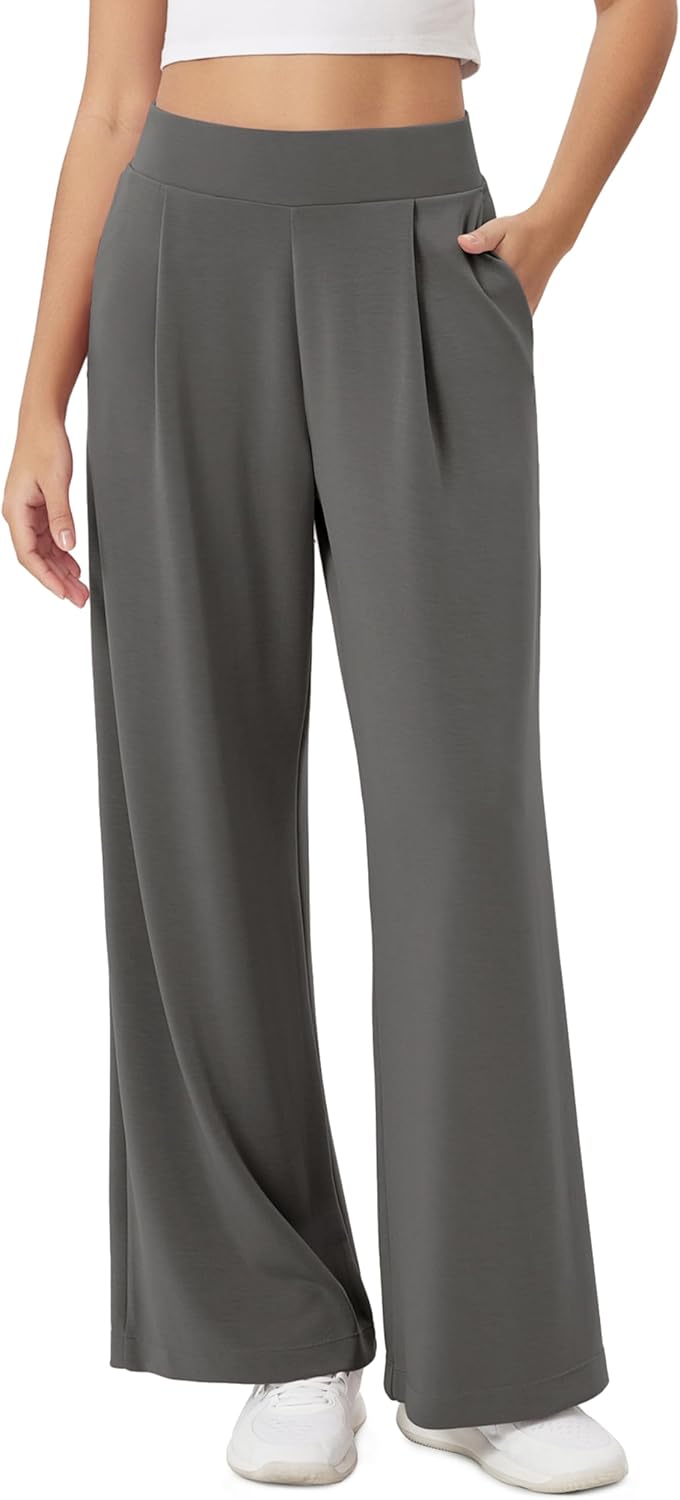 ODODOS Modal Soft Wide Leg Pants - High Waist Casual Relaxed Fit with Pockets | Available in 27/29/31 Inseam