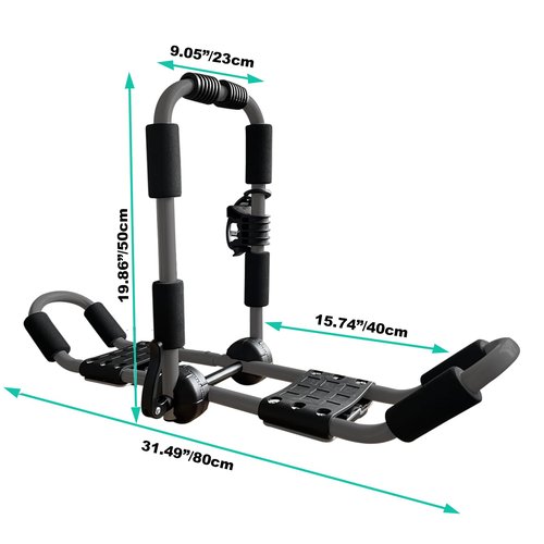 HUIMENG Kayak Roof Rack 4-in-1 Folding Adjustable Bilateral J-Shaped Roof Rack for Kayak/Surf/Ski Roof Carrier Rack with 4 PCS Tie Down Straps On Rooftop Mount on Car SUV Truck Crossbar