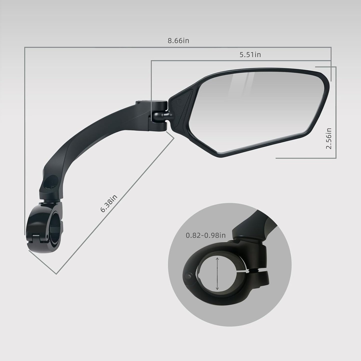 Skiennix Adjustable Handlebar Bike Mirrors - HD Shatterproof, 360° Rotatable, Universal Fit (1 Pair)