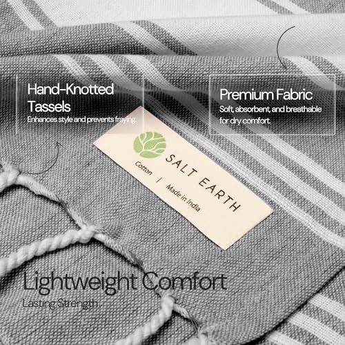 Salt Earth 36x72 Cotton Turkish Quick Dry Beach Towel 4 Pack