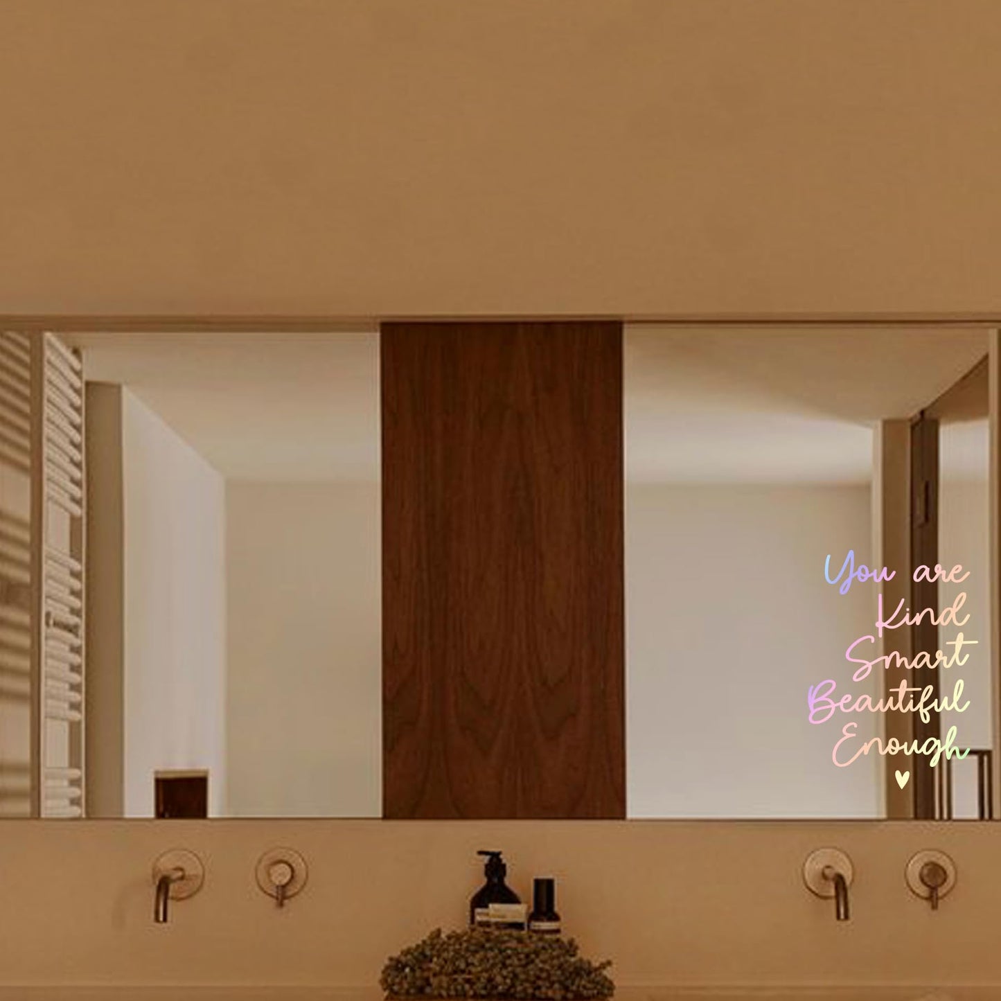 Mirror Sticker for Girls Room Bedroom - Vinyl Decal, Bathroom Wall Decals, Positive Affirmation, Slogan Wall Sticker, 5.5x7.7 Inch (Without Mirror)