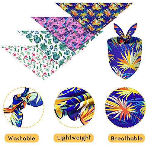 8 Pack Hawaiian Dog Bandanas - Adjustable Triangle Bibs for Summer