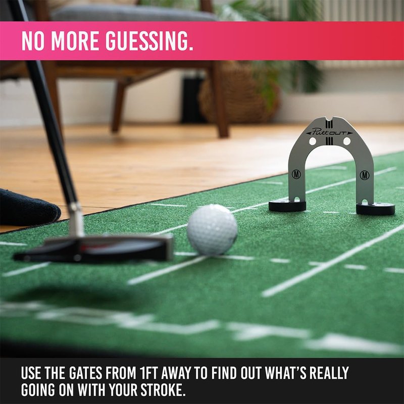 PuttOUT Pro Putting Gates – Golf Training Aid for Face Angle Control with 3 Adjustable Gate Sizes