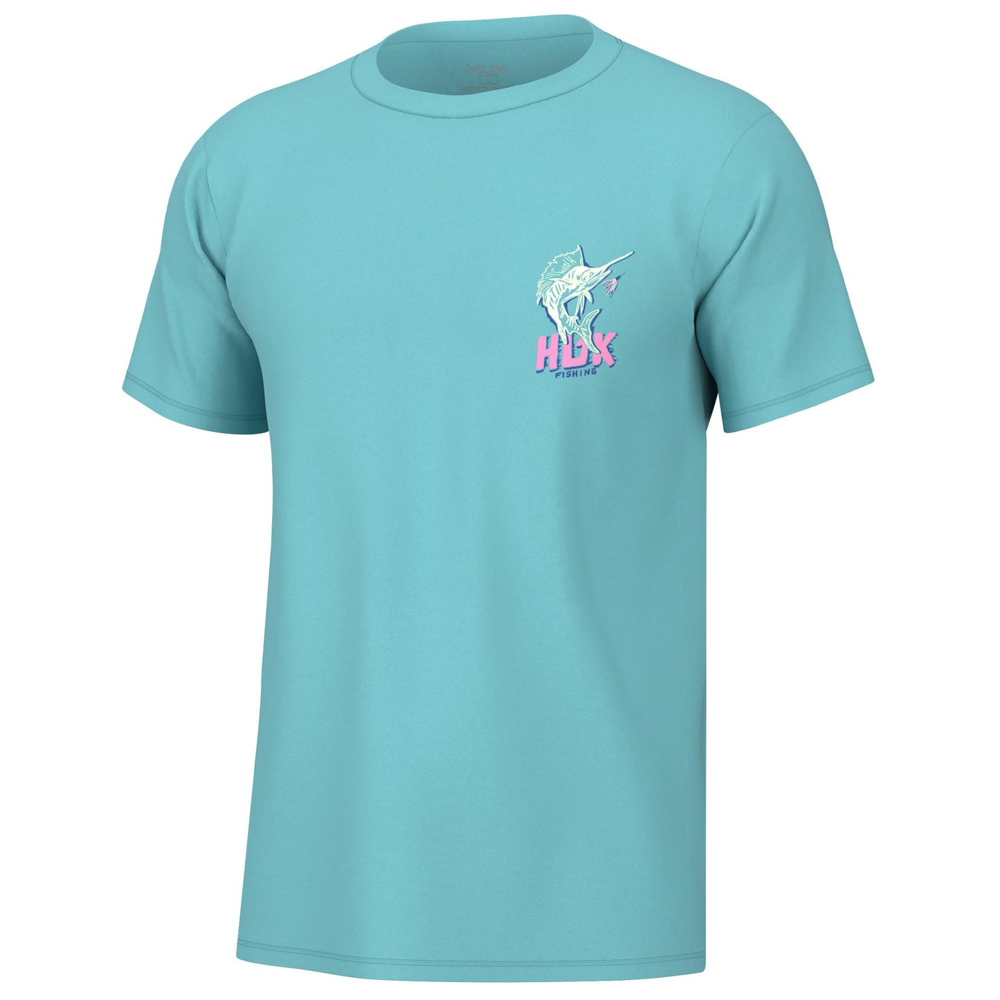HUK Mens Fishing Graphic Tee, Performance Short Sleeve, Quick-Dry, Sail Bones - Marine Blue, XX-Large