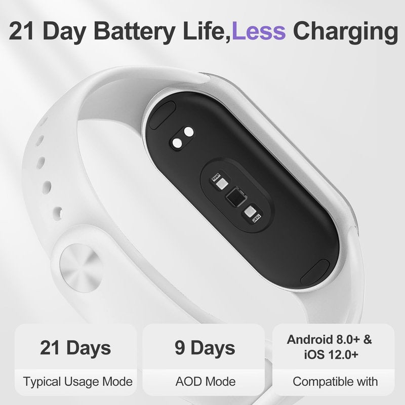 XIAOMI Mi Smart Band 10 (2025) - 1.72" AMOLED Display | 21 Days Battery Life | Touchscreen, Multi-Sport Tracker, Activity Tracker, Heart Rate Monitor | BT5.4 - Glacier Silver