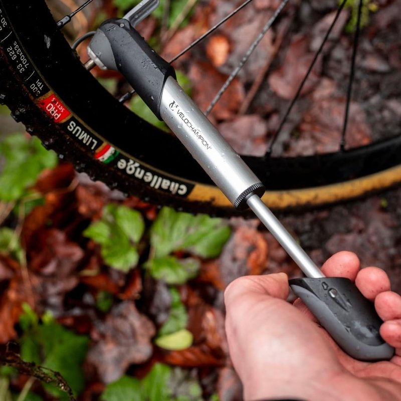 VeloChampion Alloy Mini Bike Pump Suitable for Presta, Schrader and Dunlop - Portable, Compact, Durable and Easy to Use