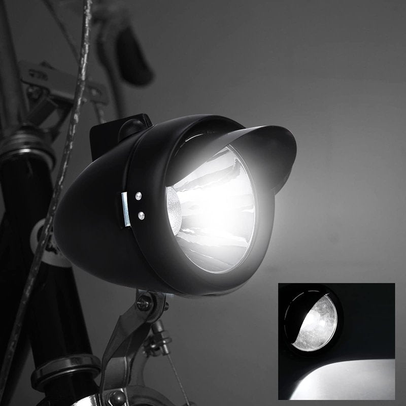 Vintage Light, Classical Vintage LED Headlight Retro Front Headlight Vintage Light with Visor and Frame